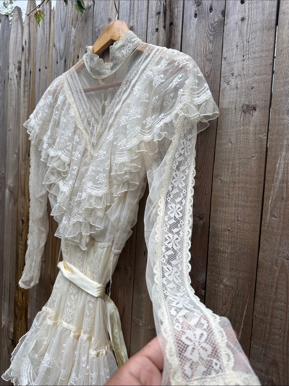 Gunne Sax 70s bridal collection prairie Lace Dress - Picture 8 of 13
